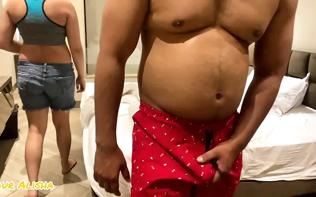 Stretched his stepsister's holes during fitness